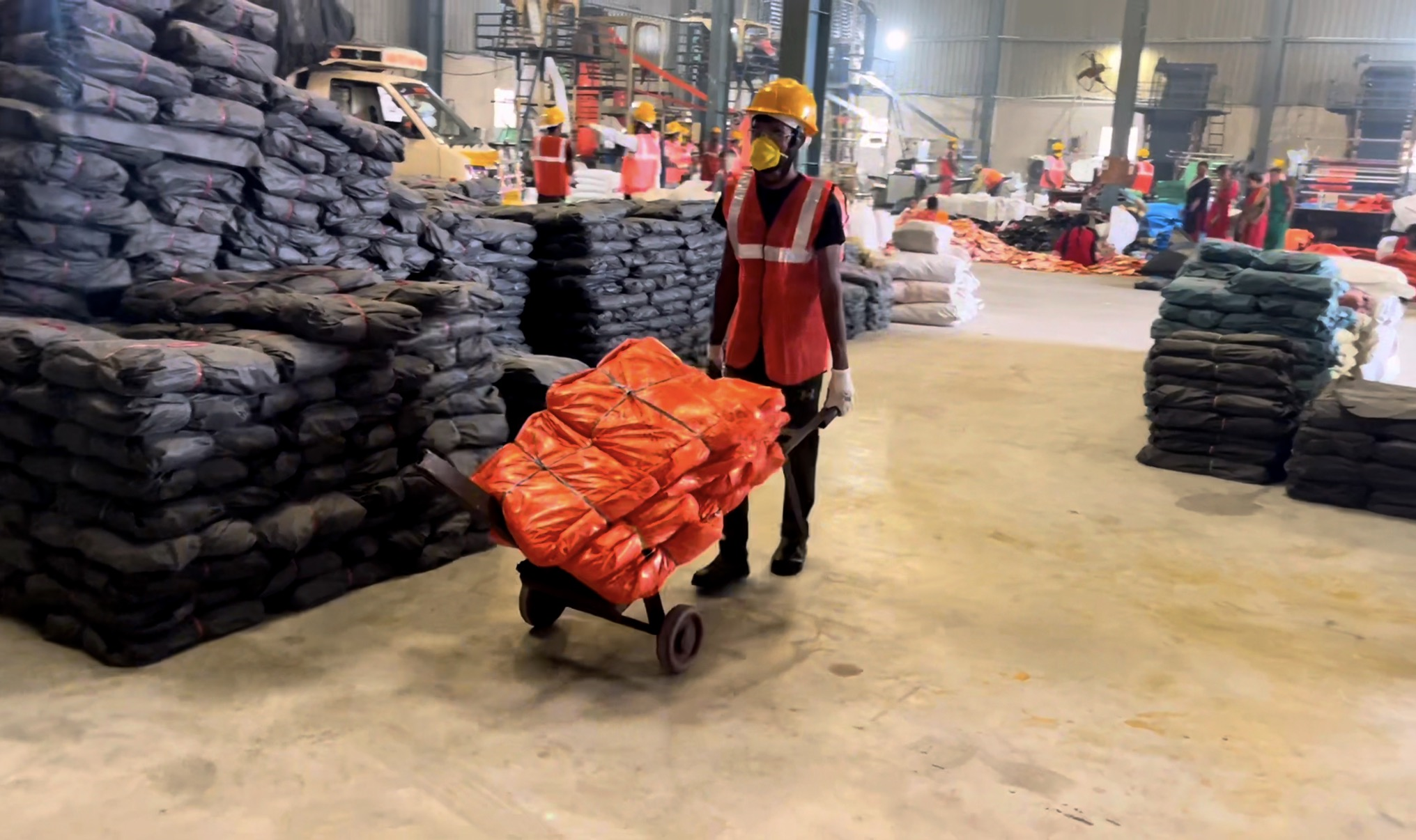 Garbage bags warehouse and inventory at Ushakiran Ecoplast Hyderabad